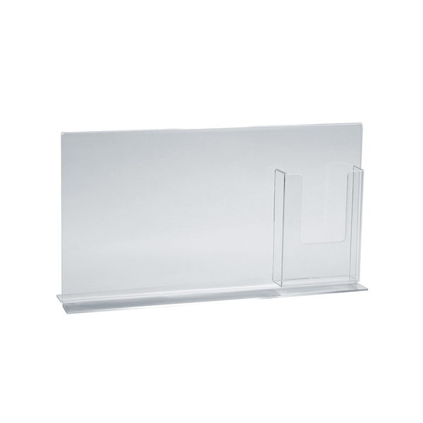 Azar Displays Double-Foot Sign Holder w/ Trifold Pocket Overall Size:16"Wx8.5"H, PK2 252054